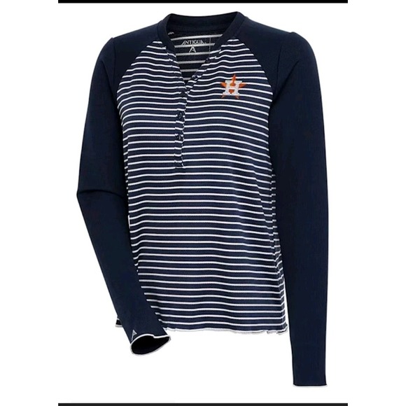 Antigua Tops - Antigua Houston Astros Striped Long Sleeve Tee - Sporty Chic XL